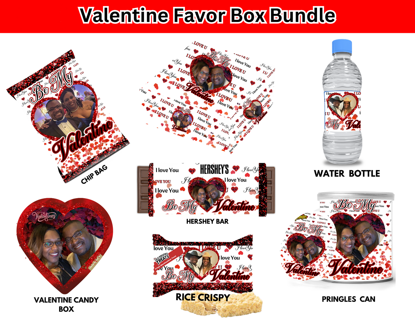 Be My Valentine Favor Bundle Templates (Canva Editable)