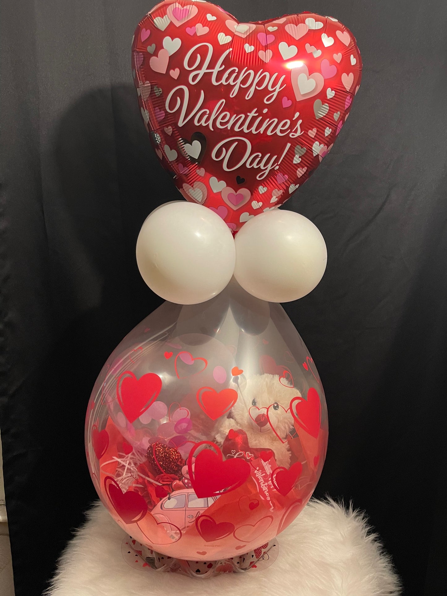 Gift in a Balloons (includes bear, candy, and rose)