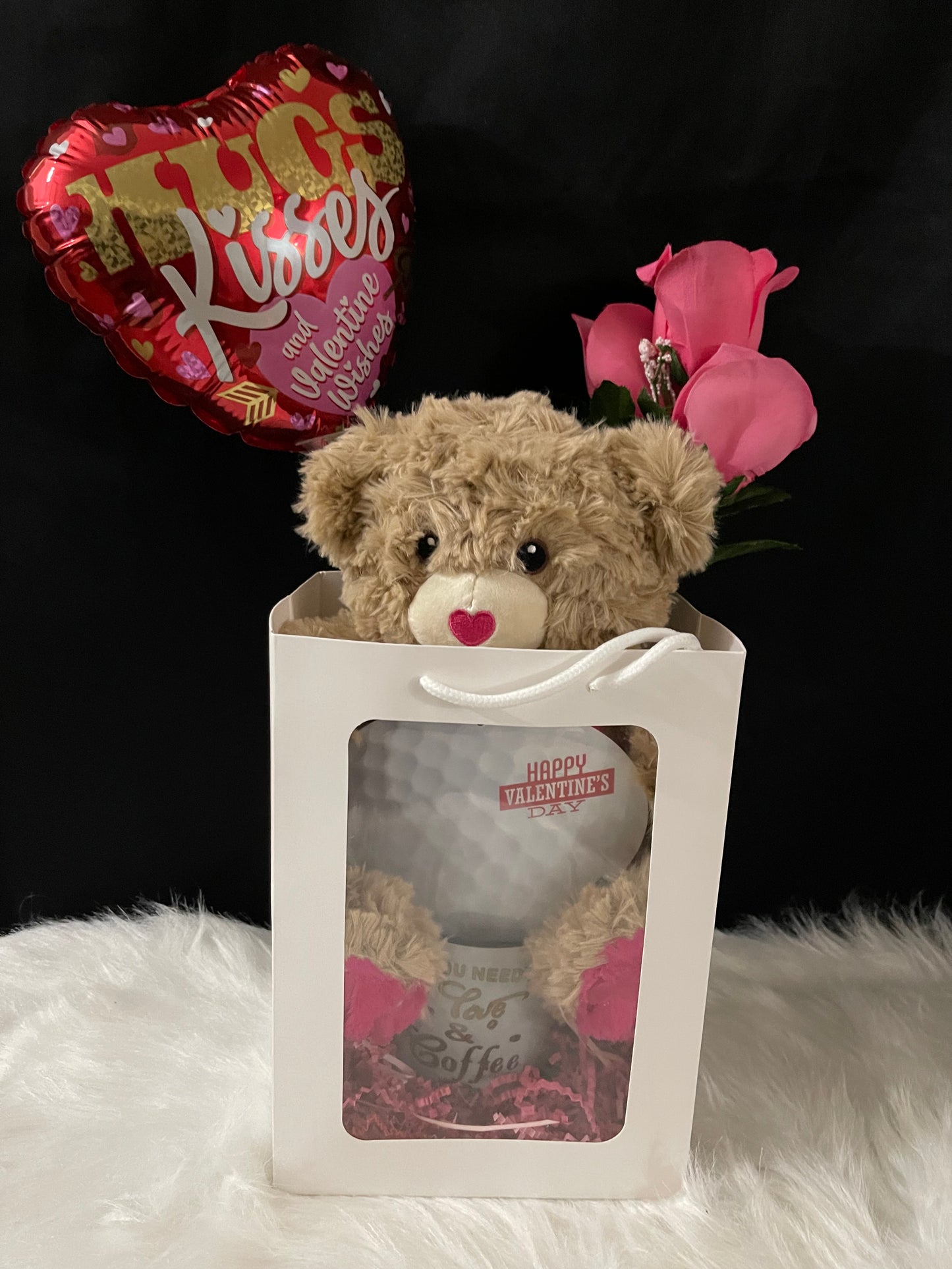 Gift in a Bag 2 (includes bear, candy, flowers and mug)